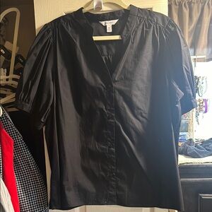 Black Short Sleeve Blouse-Nine West XXL